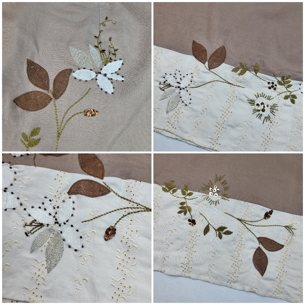 New York City Design Co Linen Blend SKIRT Womens Sz 20W Floral Beaded Embroidery - Picture 11 of 15